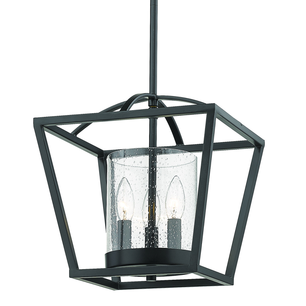 Golden Lighting Mercer 3-light Chandelier in Matte Black